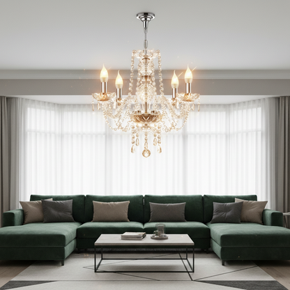 Suspension salon 4 bras en cristal