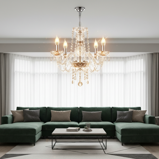 Suspension salon 4 bras en cristal