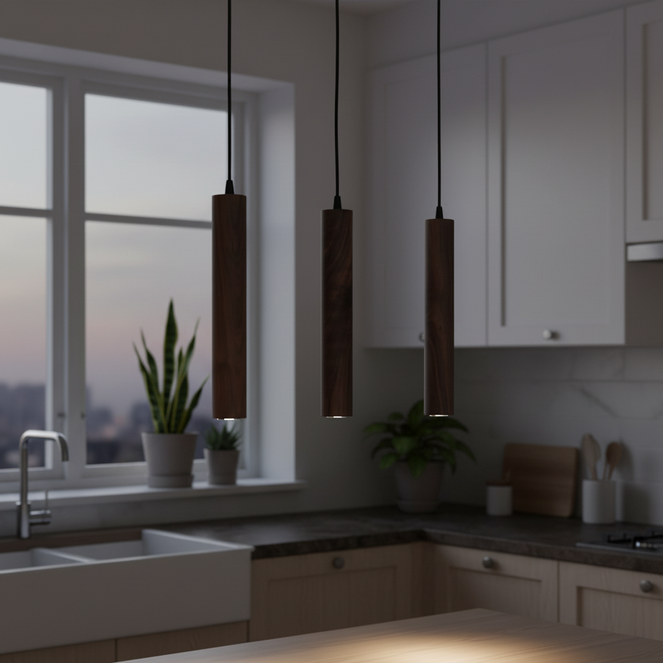 Suspension en bois moderne – Luminaire LED