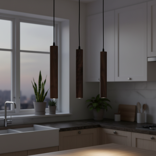Suspension en bois moderne – Luminaire LED