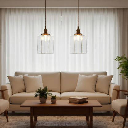 Suspension en verre doré