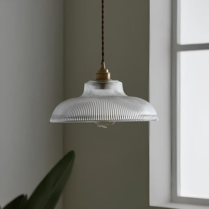 Suspension vintage en verre et métal – ambiance rétro