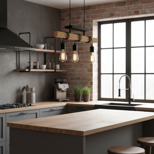 Suspension en bois vintage