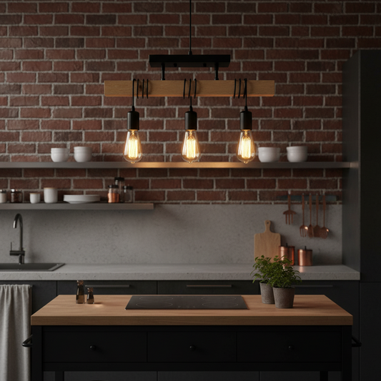 Suspension en bois vintage