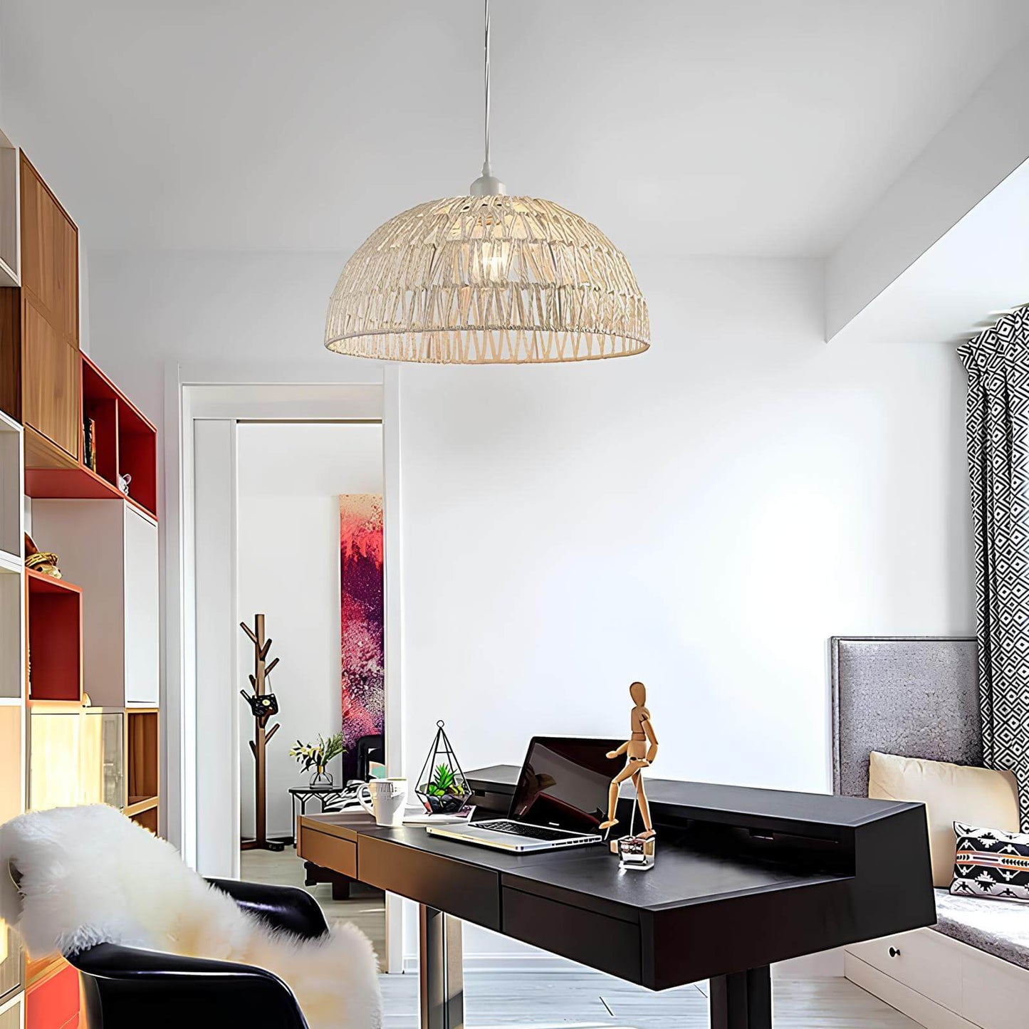 Suspension en rotin - Style japonais