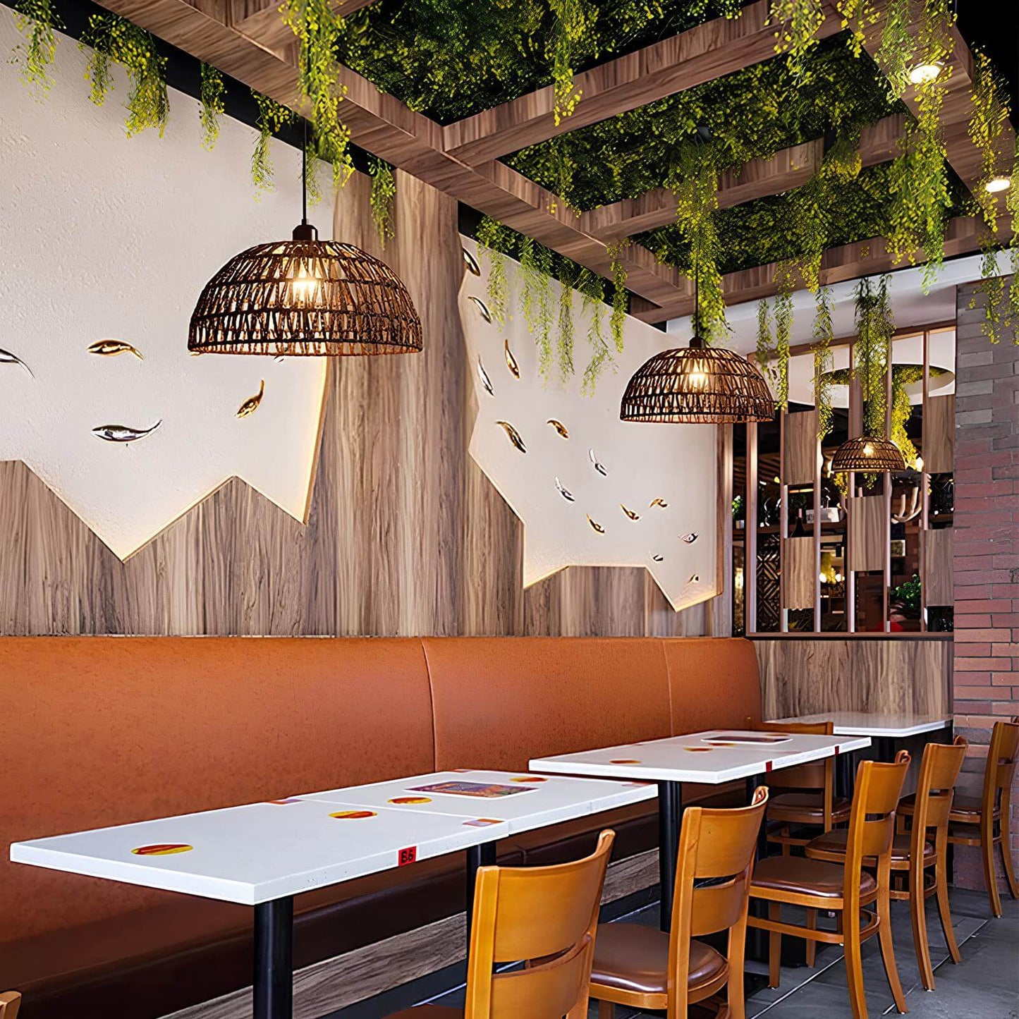 Suspension en rotin - Style japonais