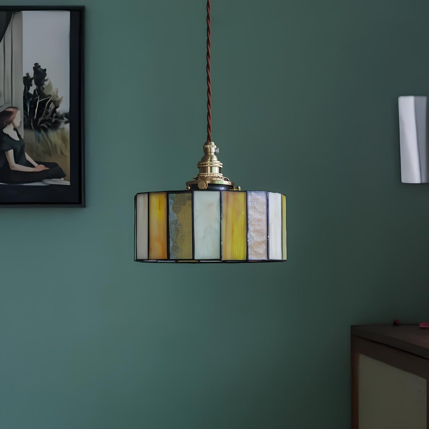 Suspension verre et cuivre ajustable