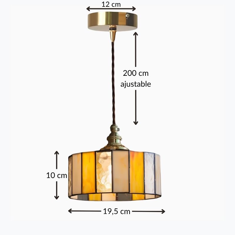 Suspension verre et cuivre ajustable