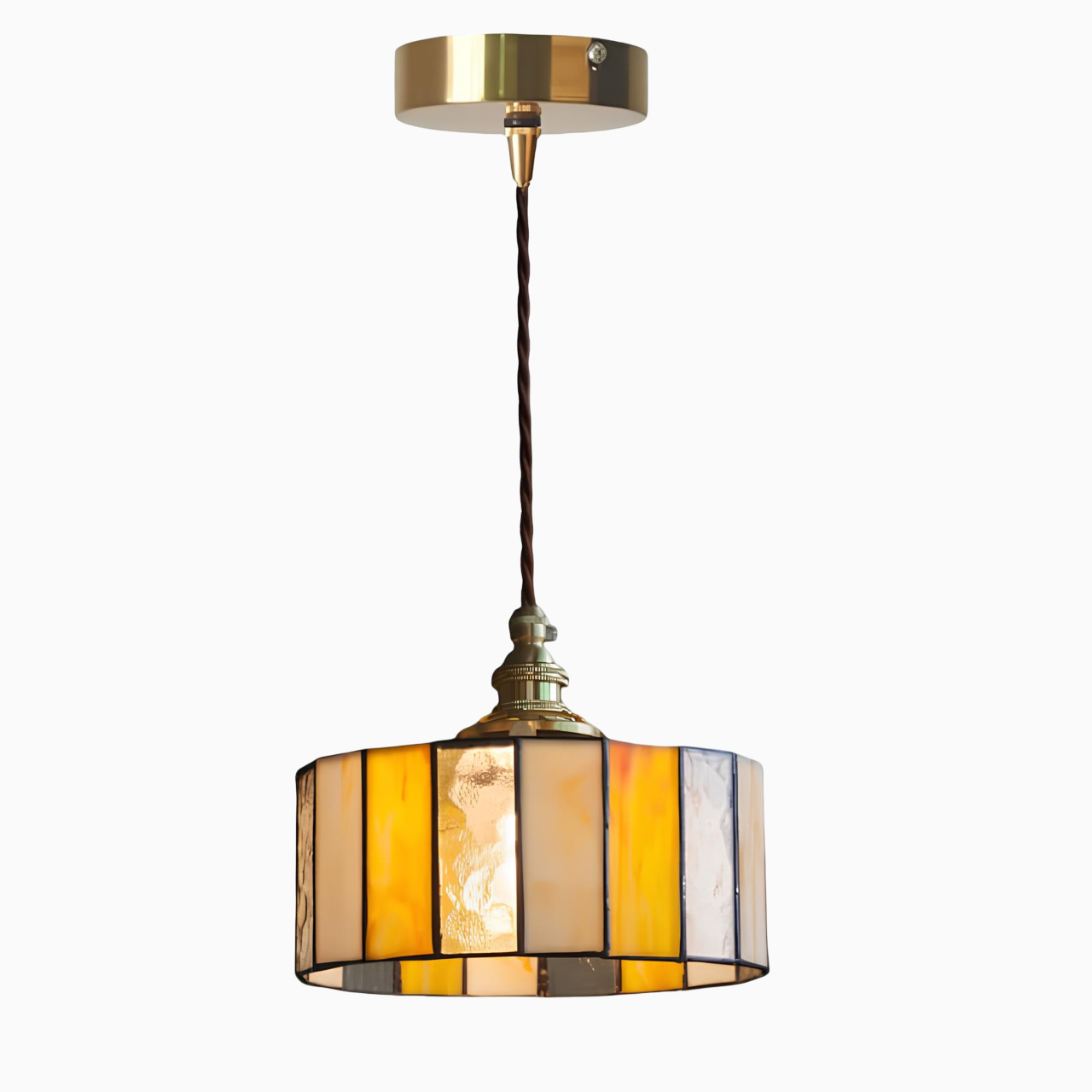 Suspension verre et cuivre ajustable