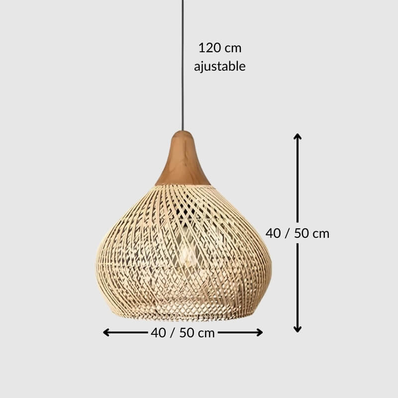 Suspension vintage en rotin