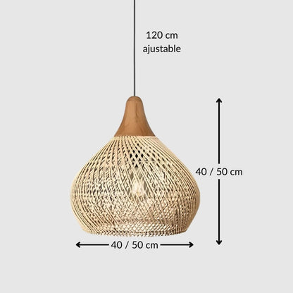 Suspension vintage en rotin