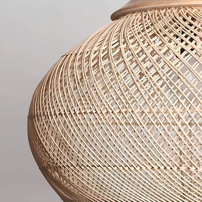 Suspension vintage en rotin