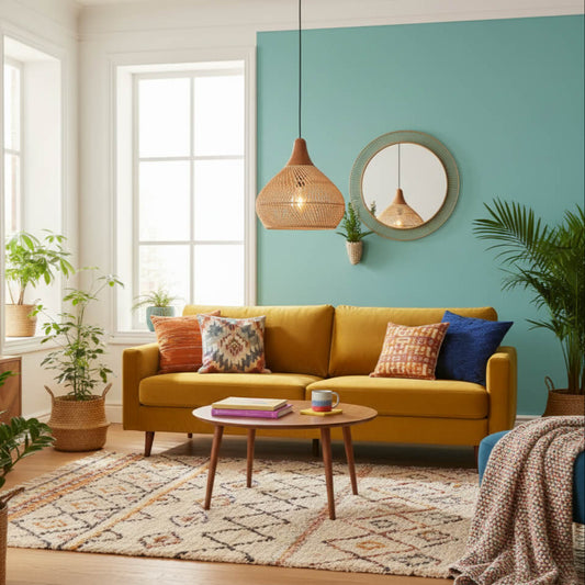 Suspension vintage en rotin