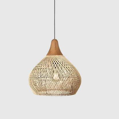 Suspension vintage en rotin