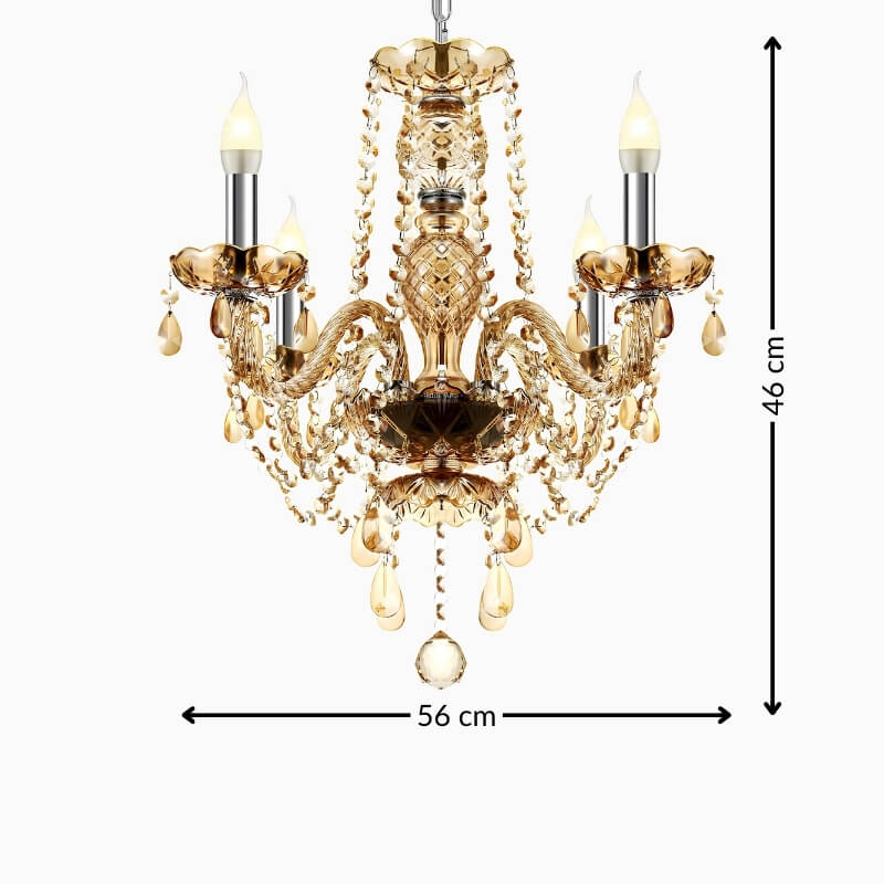 Suspension salon 4 bras en cristal