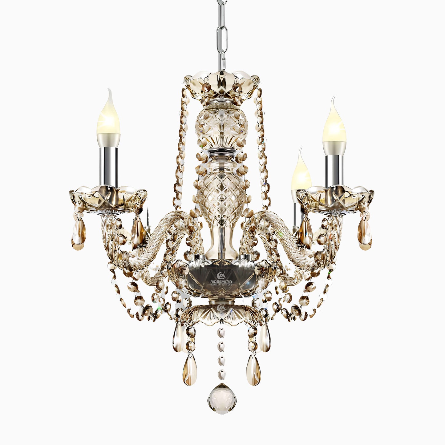 Suspension salon 4 bras en cristal