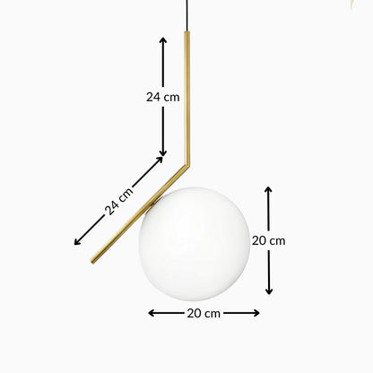 Suspension boule en verre et laiton – Luminaire moderne et raffiné