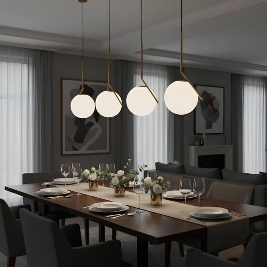 Suspension boule en verre et laiton – Luminaire moderne et raffiné