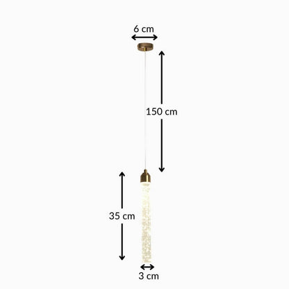 Suspension chambre cristal doré