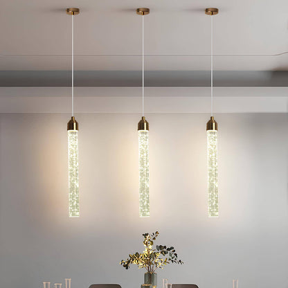 Suspension chambre cristal doré