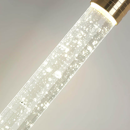 Suspension chambre cristal doré