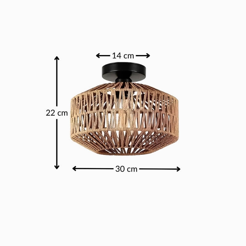 Suspension chambre en bambou tressé