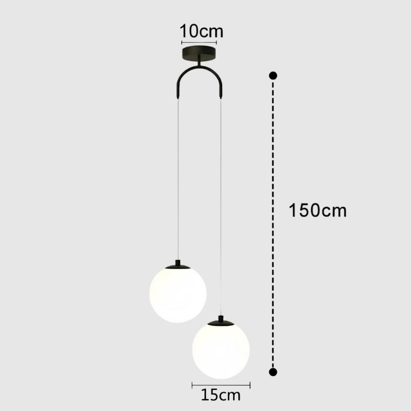Suspension chambre en verre et métal