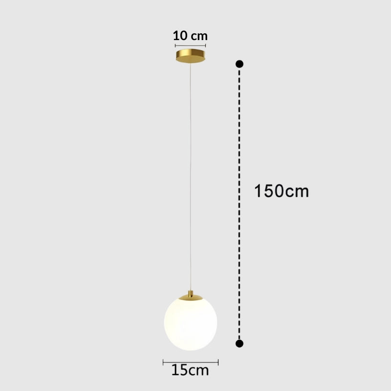 Suspension chambre en verre et métal