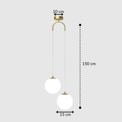 Suspension chambre en verre et métal