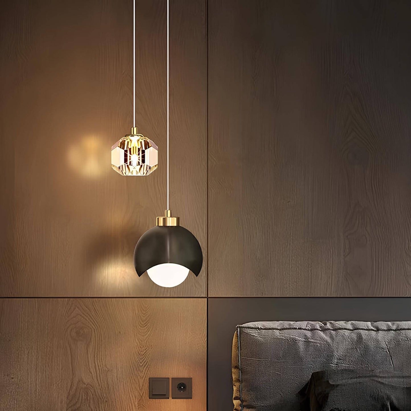 Suspension chambre moderne en cristal