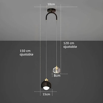 Suspension chambre moderne en cristal