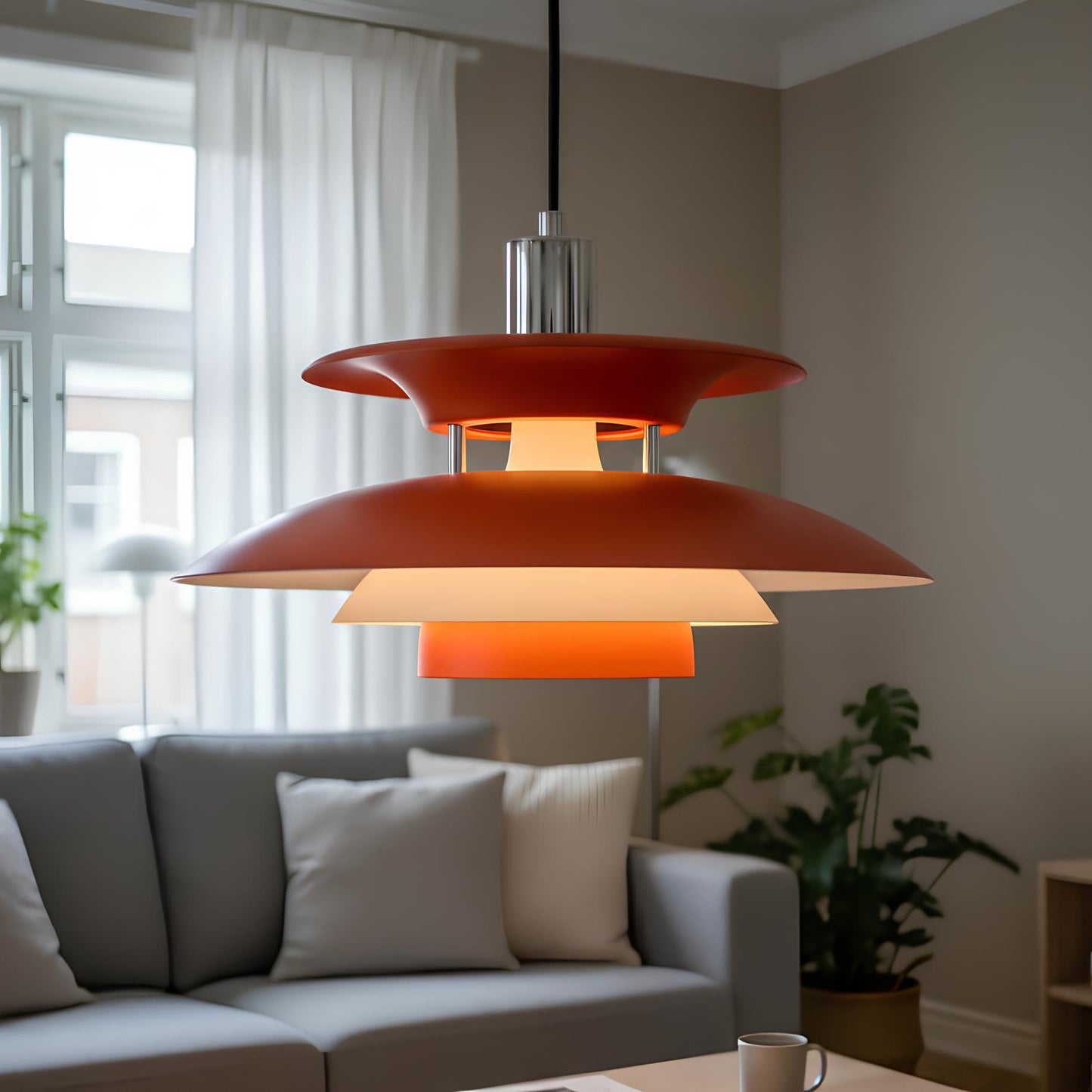 Suspension design contemporaine – élégance et lumière douce