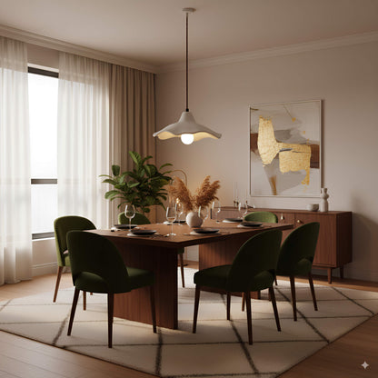 Suspension design crème en métal – Élégance moderne et délicatesse florale