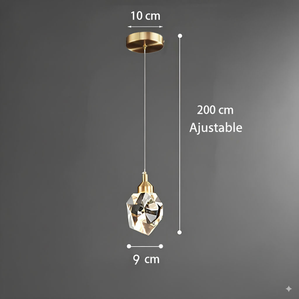 Suspension design luxueuse en cristal