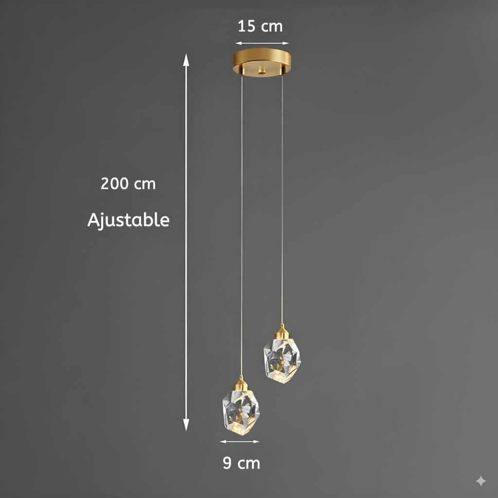 Suspension design luxueuse en cristal
