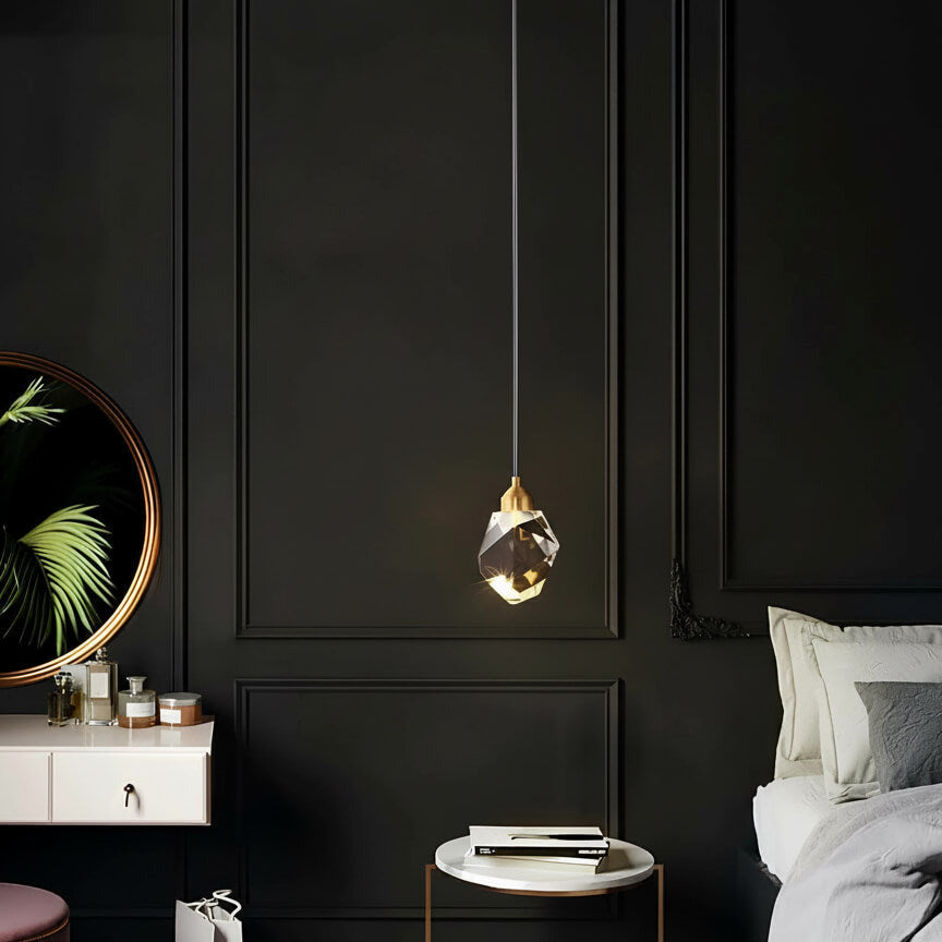 Suspension design luxueuse en cristal