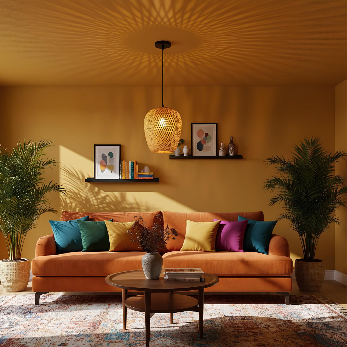 Suspension en bambou – lumière douce et naturelle