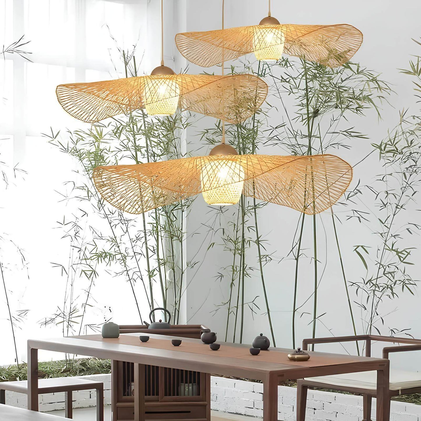 Suspension en bambou japonaise – Simplicité et chaleur naturelle