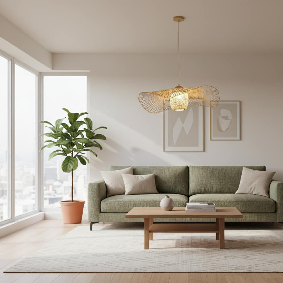 Suspension en bambou japonaise – Simplicité et chaleur naturelle