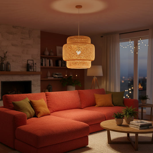 Suspension en bambou naturel – Élégance moderne pour votre intérieur