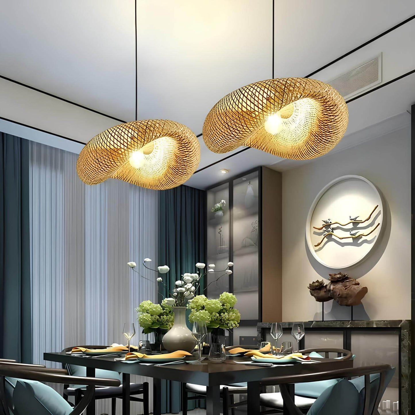 Suspension en rotin – Luminaire style asiatique