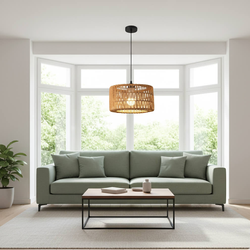 Suspension en rotin tressé – Ambiance naturelle et contemporaine