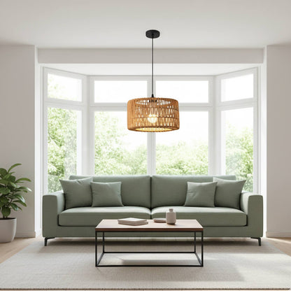 Suspension en rotin tressé – Ambiance naturelle et contemporaine