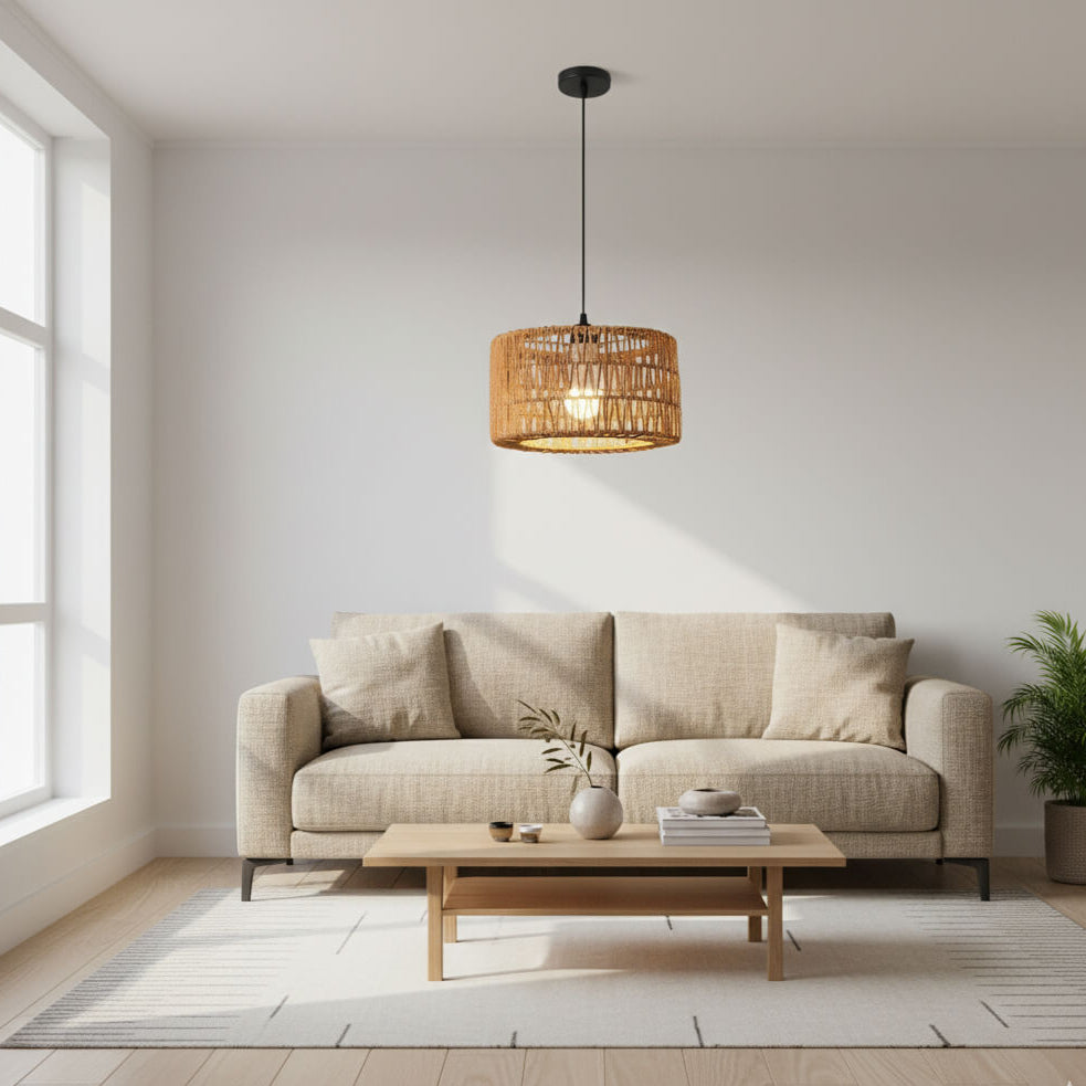 Suspension en rotin tressé – Ambiance naturelle et contemporaine