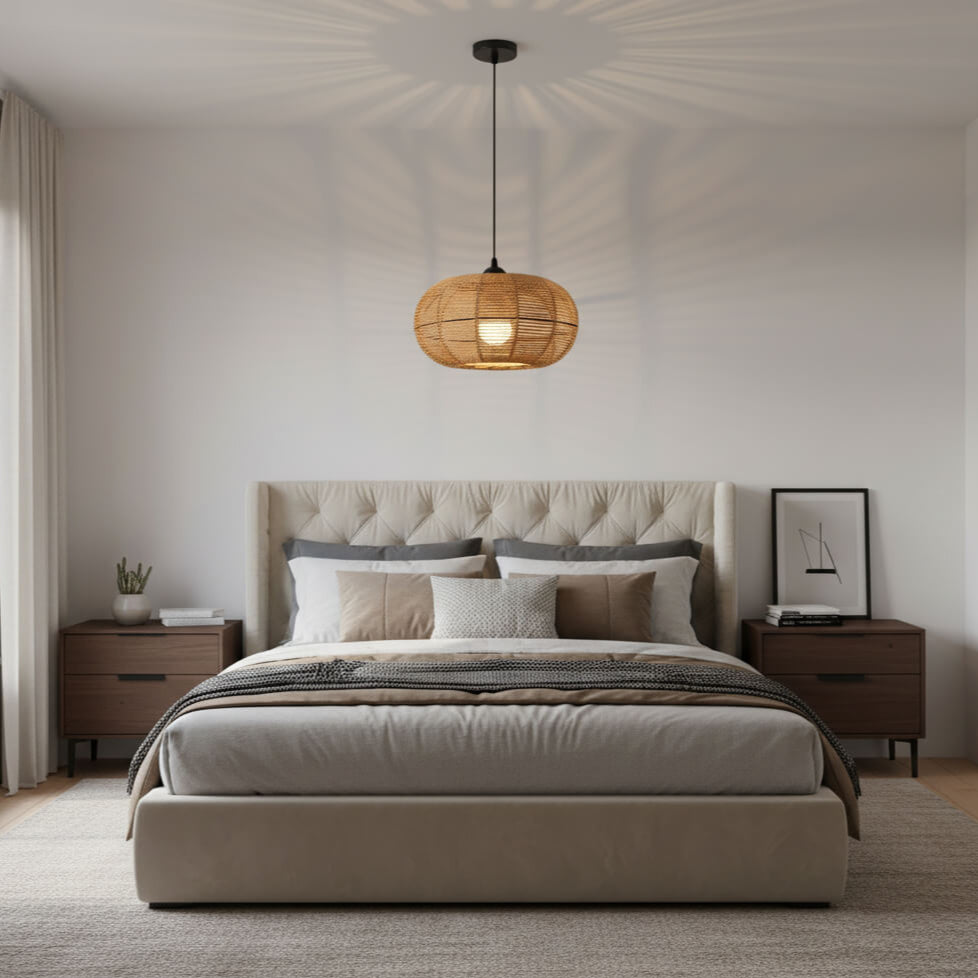 Suspension en rotin tressé – Luminaire naturel et chaleureux