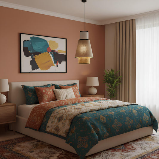 Suspension en tissu et rotin – Inspiration rétro et contemporaine