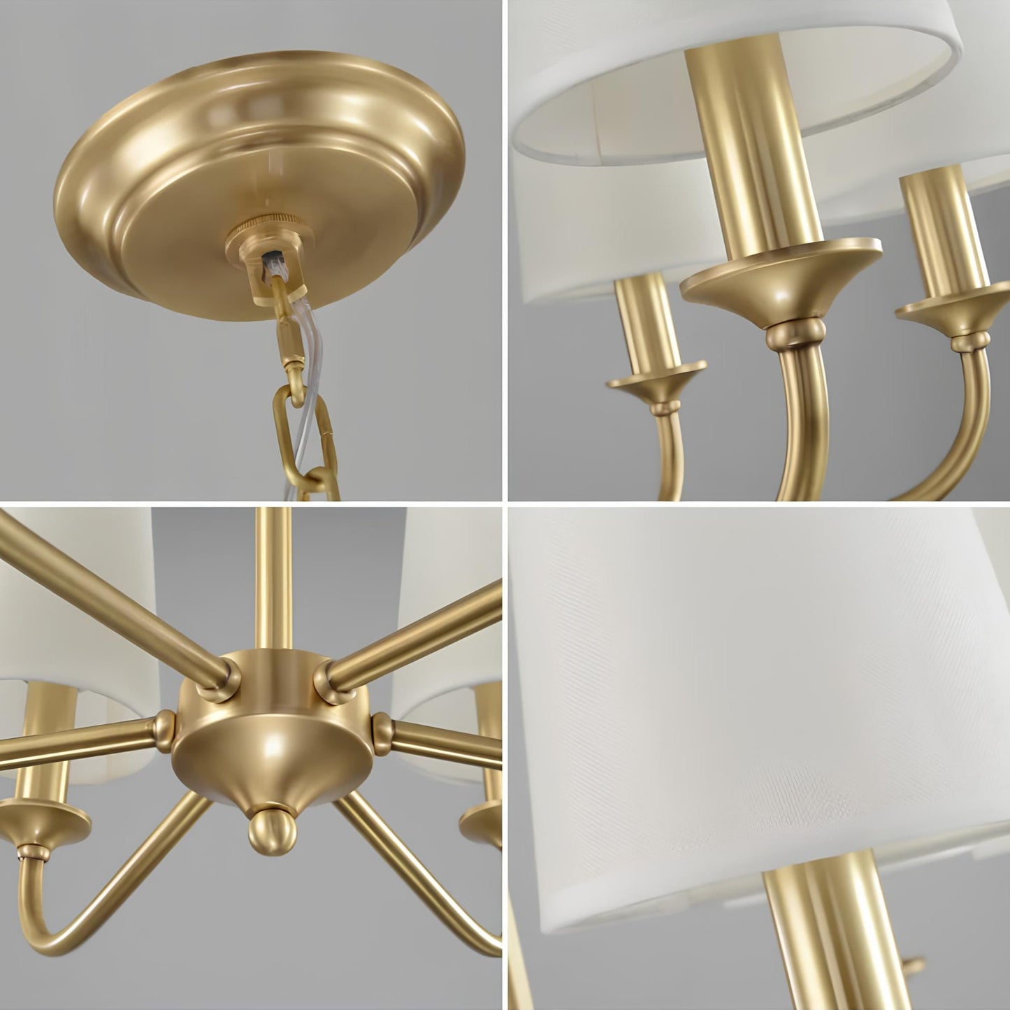 Suspension en tissu style rustique américain – 3 bras lumineux