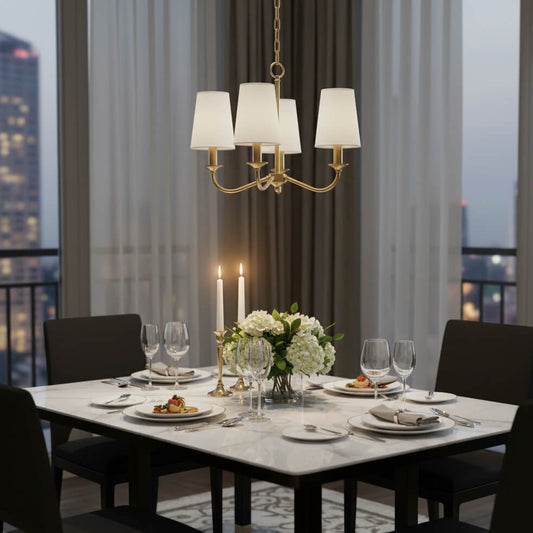 Suspension en tissu style rustique américain – 3 bras lumineux