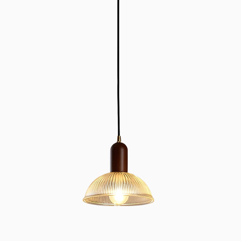 Suspension en Verre et Bois – Luminaire Nordique