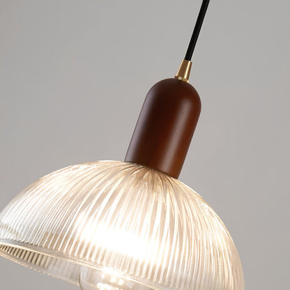 Suspension en Verre et Bois – Luminaire Nordique